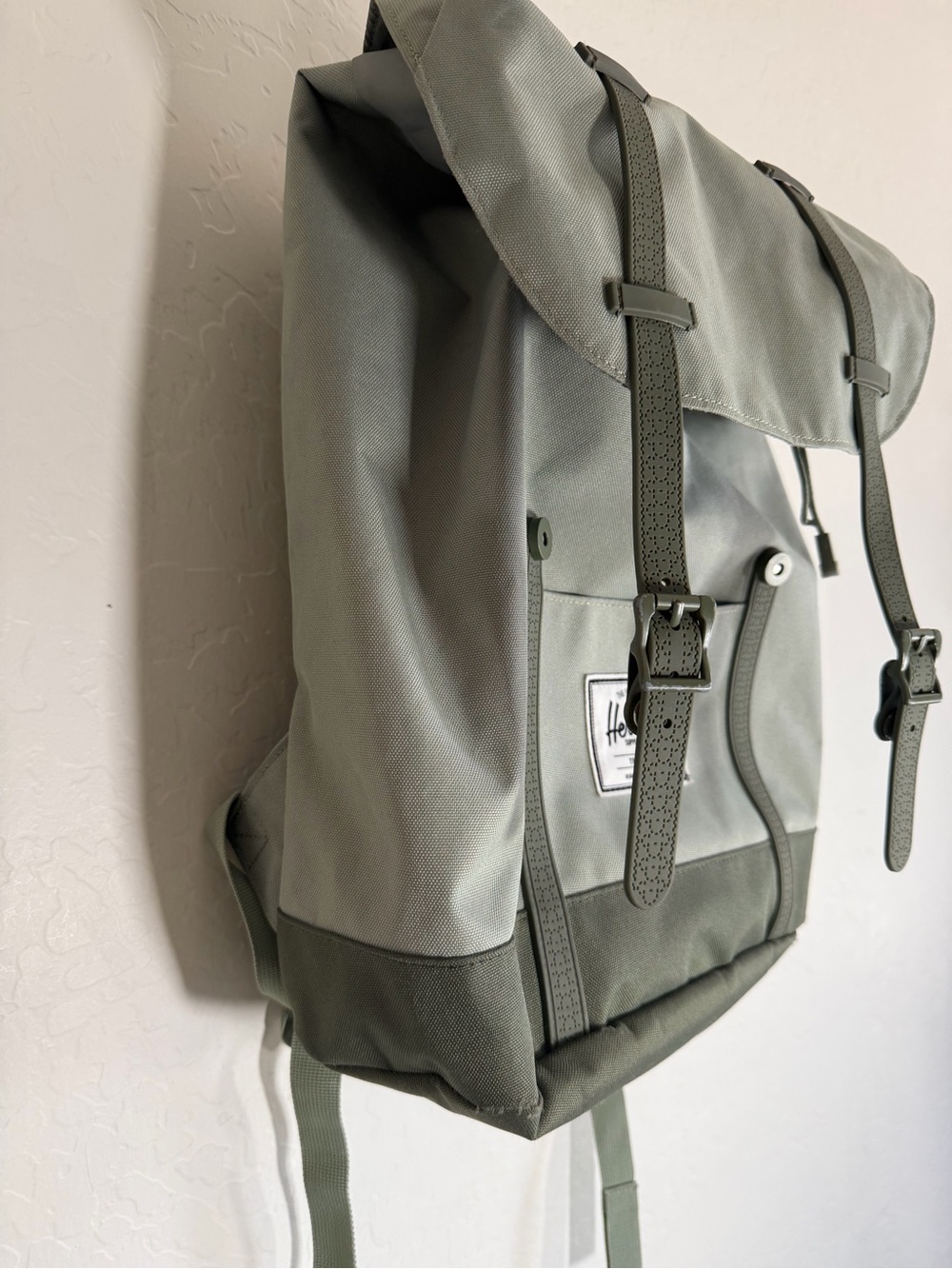 Herschel Supply Co Little America Backpack Olive Slate Sage Green Canvas Laptop - Picture 6 of 6